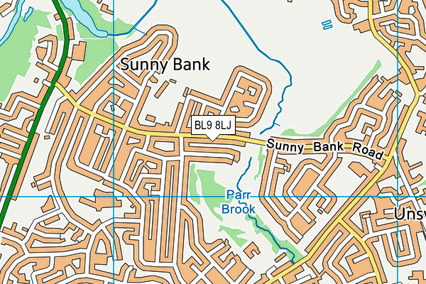 BL9 8LJ map - OS VectorMap District (Ordnance Survey)