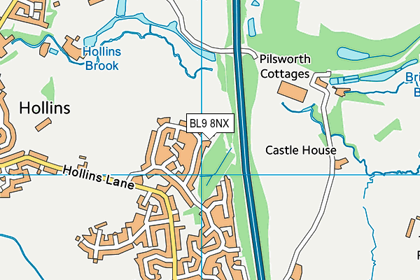 BL9 8NX map - OS VectorMap District (Ordnance Survey)