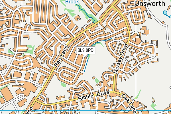 BL9 8PD map - OS VectorMap District (Ordnance Survey)