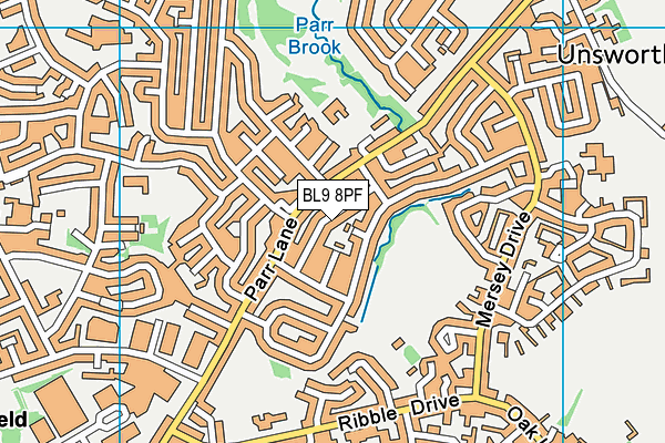 BL9 8PF map - OS VectorMap District (Ordnance Survey)