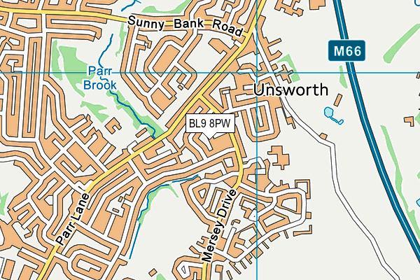 BL9 8PW map - OS VectorMap District (Ordnance Survey)