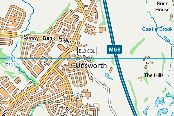 Unsworth Cricket Club map (BL9 8QL) - OS VectorMap District (Ordnance Survey)