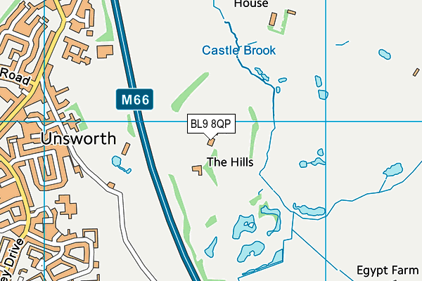 Pike Fold Golf Club map (BL9 8QP) - OS VectorMap District (Ordnance Survey)