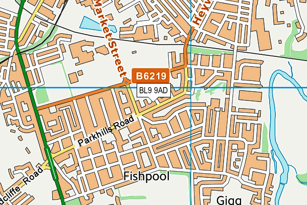 BL9 9AD map - OS VectorMap District (Ordnance Survey)