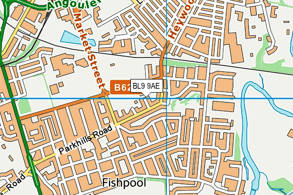 BL9 9AE map - OS VectorMap District (Ordnance Survey)