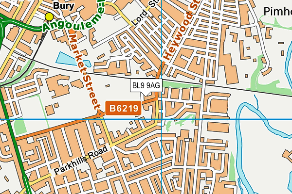 BL9 9AG map - OS VectorMap District (Ordnance Survey)