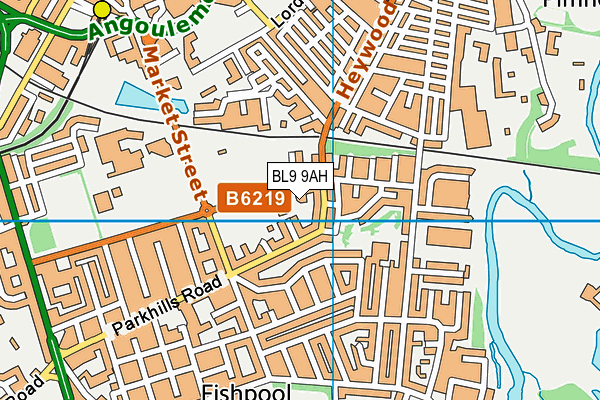 BL9 9AH map - OS VectorMap District (Ordnance Survey)