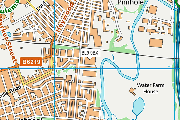 BL9 9BX map - OS VectorMap District (Ordnance Survey)