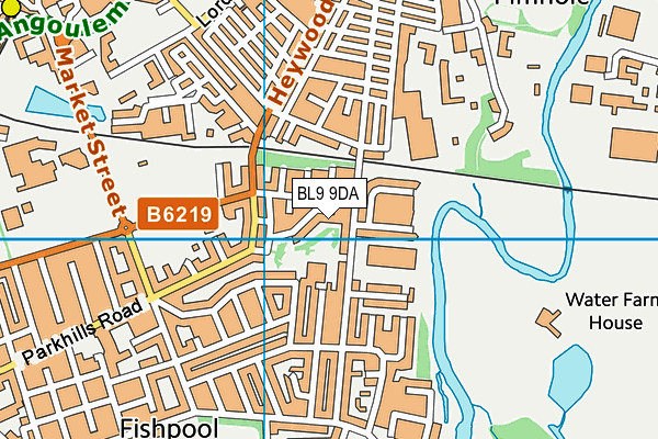 BL9 9DA map - OS VectorMap District (Ordnance Survey)