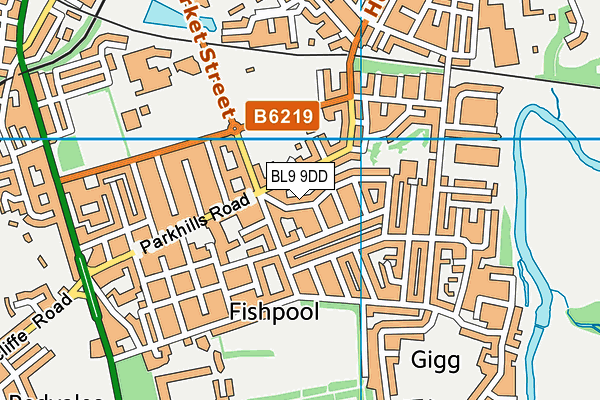 BL9 9DD map - OS VectorMap District (Ordnance Survey)