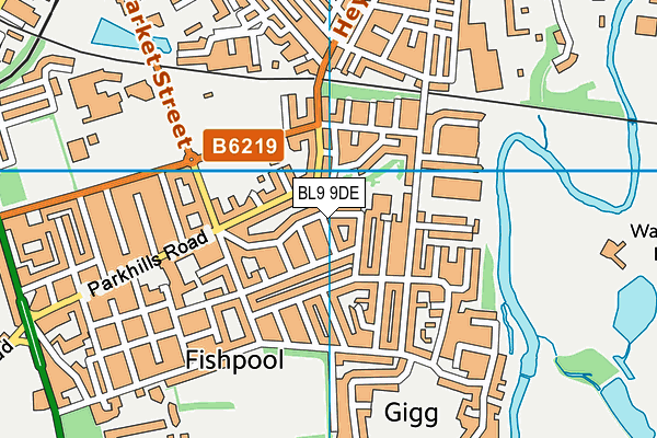 BL9 9DE map - OS VectorMap District (Ordnance Survey)