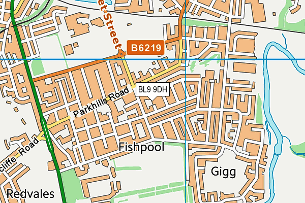 BL9 9DH map - OS VectorMap District (Ordnance Survey)
