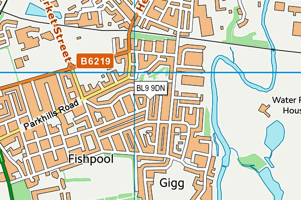 BL9 9DN map - OS VectorMap District (Ordnance Survey)