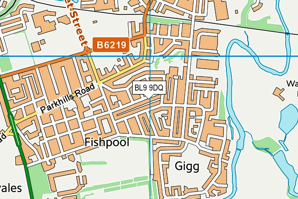 BL9 9DQ map - OS VectorMap District (Ordnance Survey)