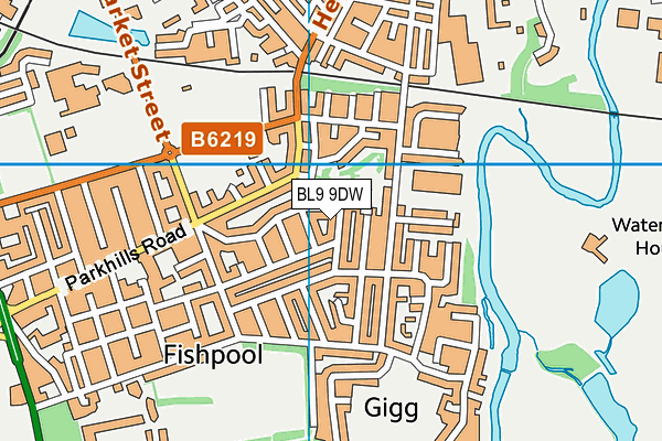 BL9 9DW map - OS VectorMap District (Ordnance Survey)