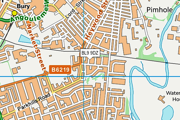BL9 9DZ map - OS VectorMap District (Ordnance Survey)