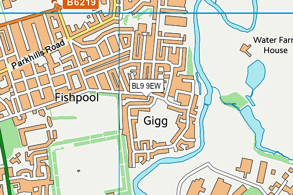 Gigg Lane Playing Field map (BL9 9EW) - OS VectorMap District (Ordnance Survey)