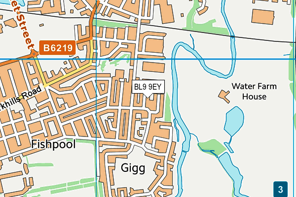 BL9 9EY map - OS VectorMap District (Ordnance Survey)