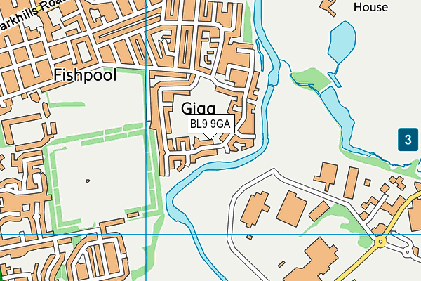 BL9 9GA map - OS VectorMap District (Ordnance Survey)