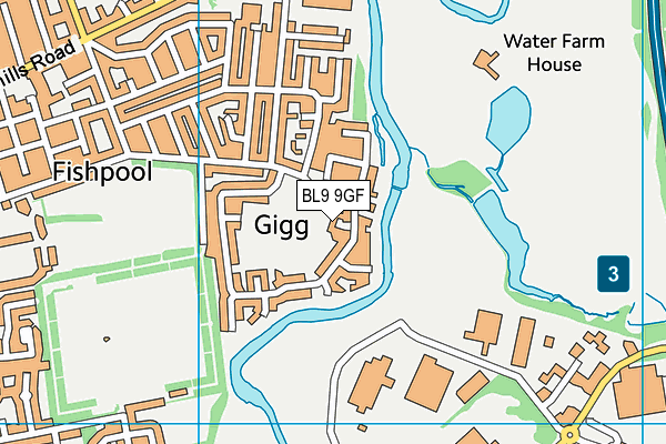 BL9 9GF map - OS VectorMap District (Ordnance Survey)