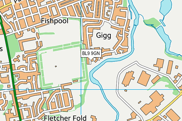 BL9 9GN map - OS VectorMap District (Ordnance Survey)