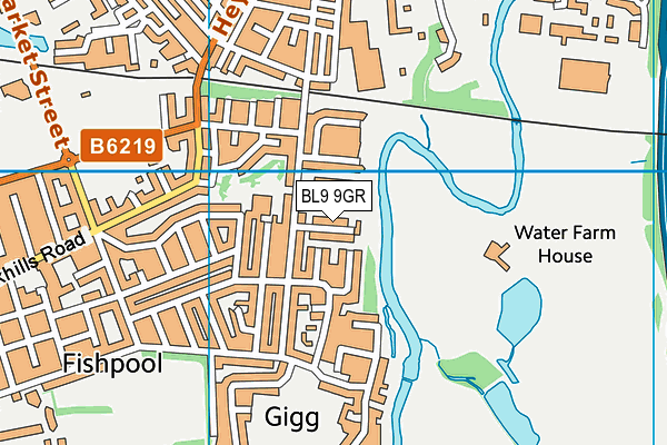 BL9 9GR map - OS VectorMap District (Ordnance Survey)
