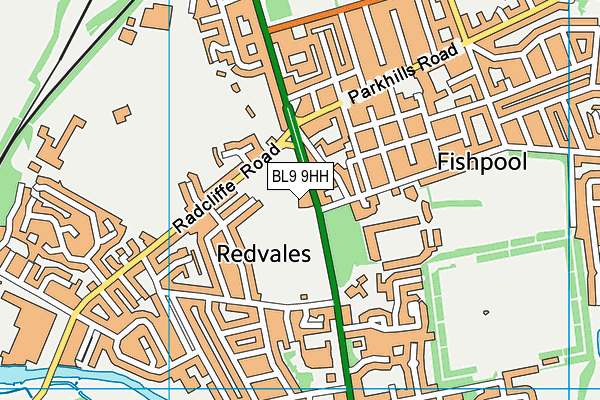 BL9 9HH map - OS VectorMap District (Ordnance Survey)