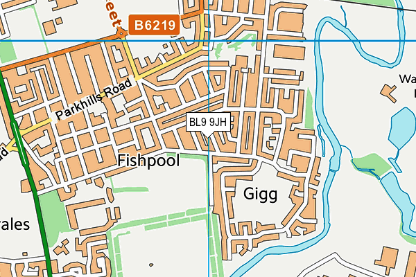 BL9 9JH map - OS VectorMap District (Ordnance Survey)