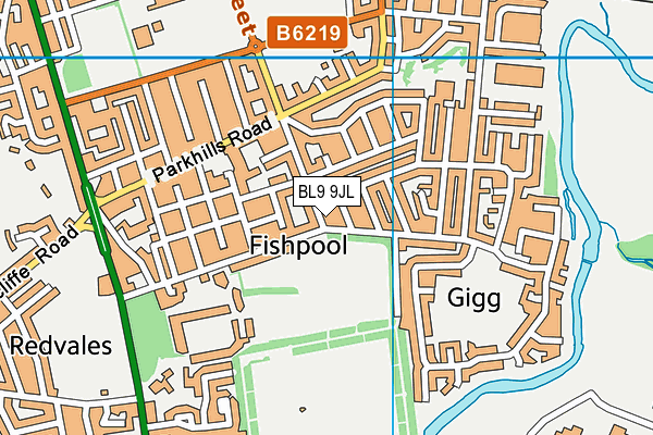 BL9 9JL map - OS VectorMap District (Ordnance Survey)
