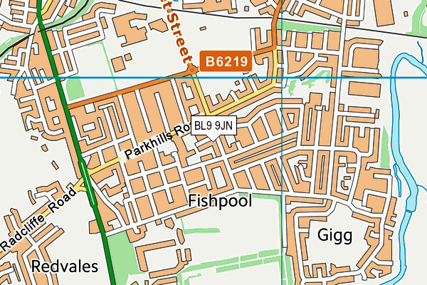 BL9 9JN map - OS VectorMap District (Ordnance Survey)