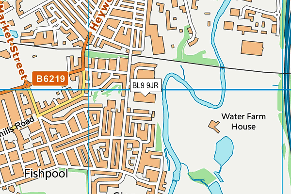 BL9 9JR map - OS VectorMap District (Ordnance Survey)