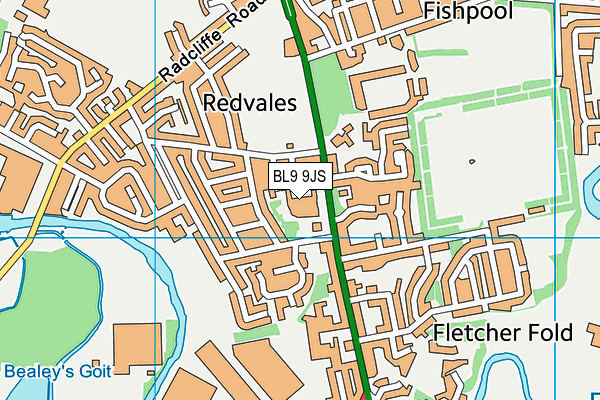 BL9 9JS map - OS VectorMap District (Ordnance Survey)