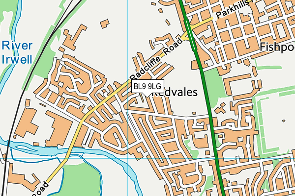 BL9 9LG map - OS VectorMap District (Ordnance Survey)