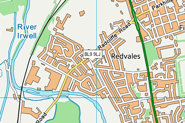 BL9 9LJ map - OS VectorMap District (Ordnance Survey)