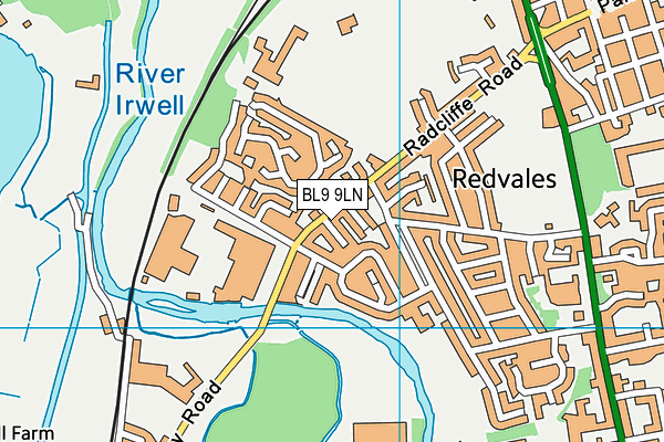 BL9 9LN map - OS VectorMap District (Ordnance Survey)