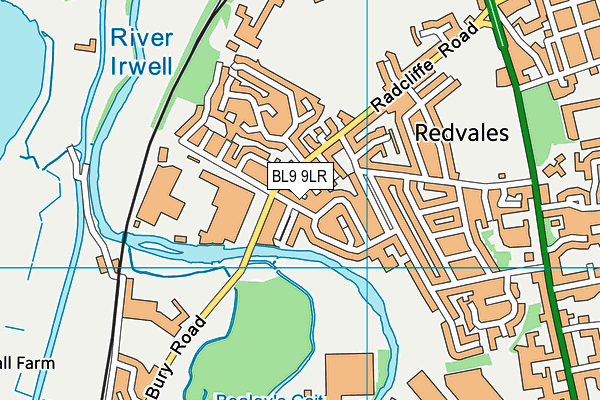 BL9 9LR map - OS VectorMap District (Ordnance Survey)