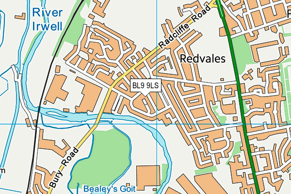 BL9 9LS map - OS VectorMap District (Ordnance Survey)