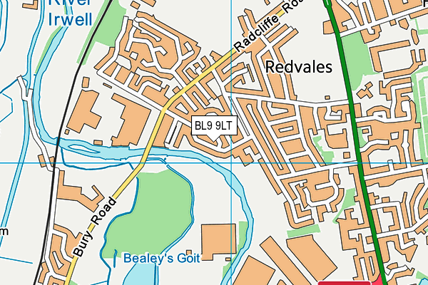 BL9 9LT map - OS VectorMap District (Ordnance Survey)