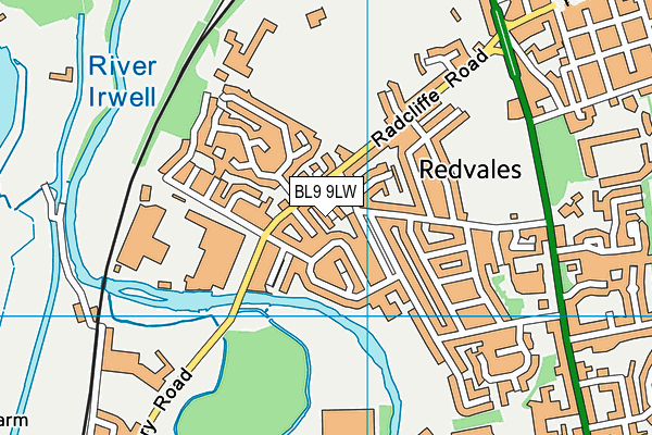 BL9 9LW map - OS VectorMap District (Ordnance Survey)