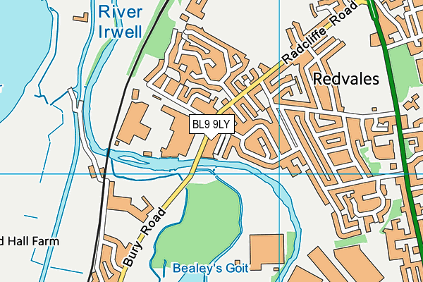 BL9 9LY map - OS VectorMap District (Ordnance Survey)