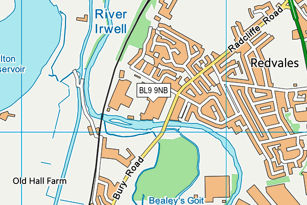 BL9 9NB map - OS VectorMap District (Ordnance Survey)