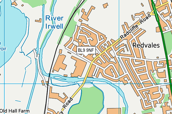 BL9 9NF map - OS VectorMap District (Ordnance Survey)