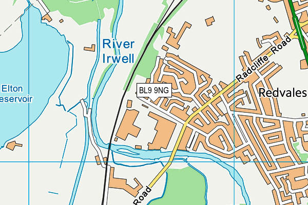 BL9 9NG map - OS VectorMap District (Ordnance Survey)