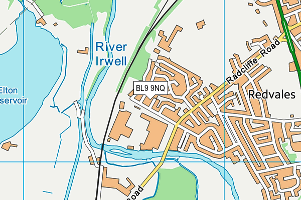 BL9 9NQ map - OS VectorMap District (Ordnance Survey)
