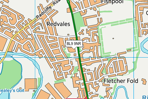 BL9 9NR map - OS VectorMap District (Ordnance Survey)