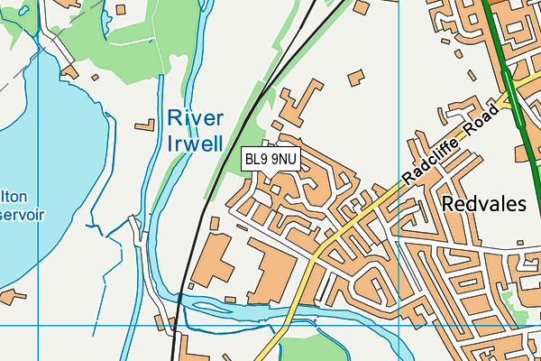 BL9 9NU map - OS VectorMap District (Ordnance Survey)