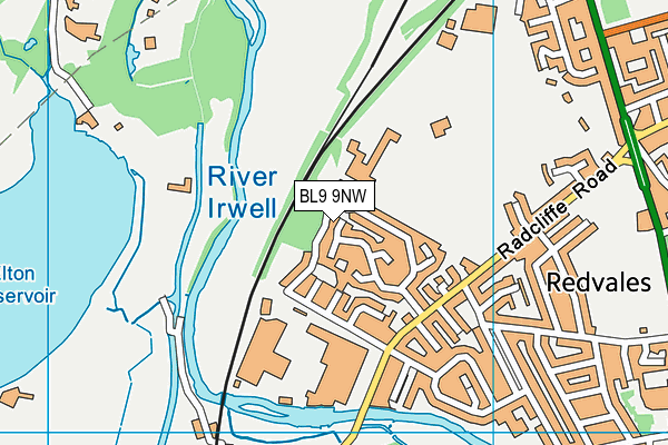 BL9 9NW map - OS VectorMap District (Ordnance Survey)