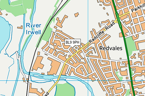 BL9 9PH map - OS VectorMap District (Ordnance Survey)