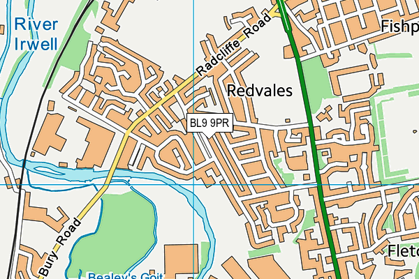 BL9 9PR map - OS VectorMap District (Ordnance Survey)