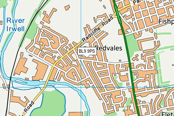 BL9 9PS map - OS VectorMap District (Ordnance Survey)